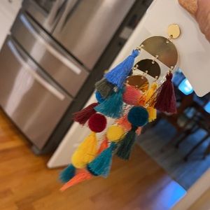 NWT fall tassel drop earrings w post back